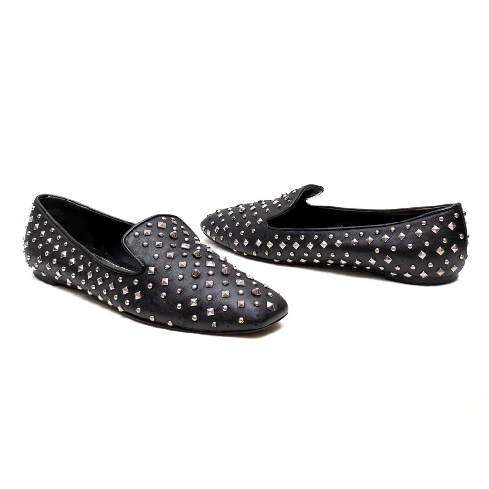 Alexander McQueen Rare Women Leather Studded Accents Loafers Size: EU 37 / US 7
